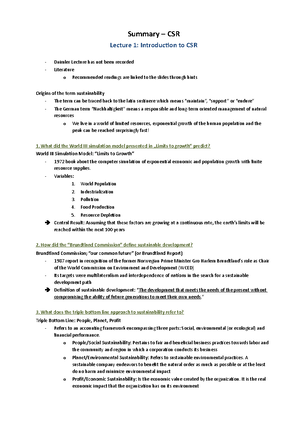 Repetition Questions CSR - ” What did the World III simulation model ...