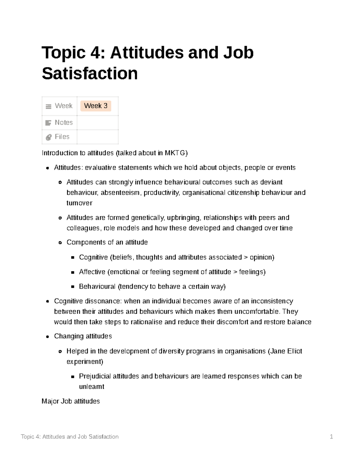 values attitudes and job satisfaction essay