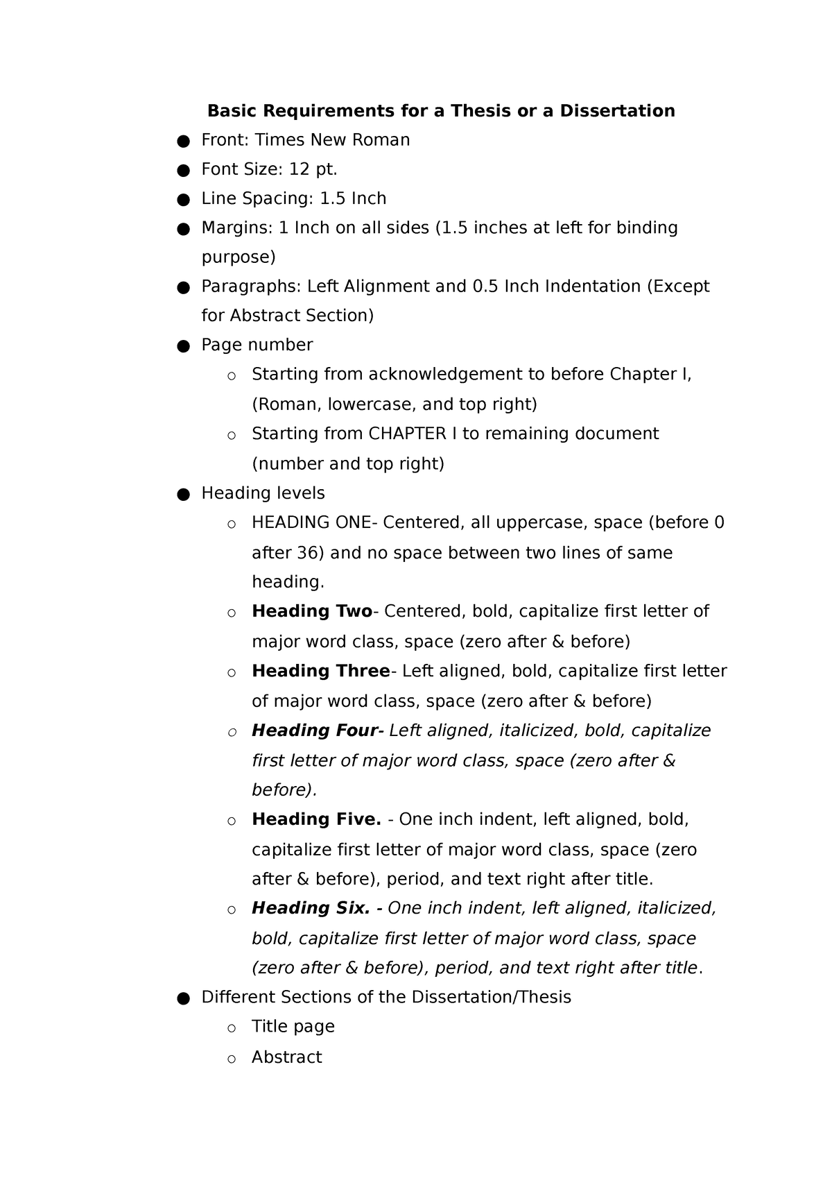 line spacing for master thesis