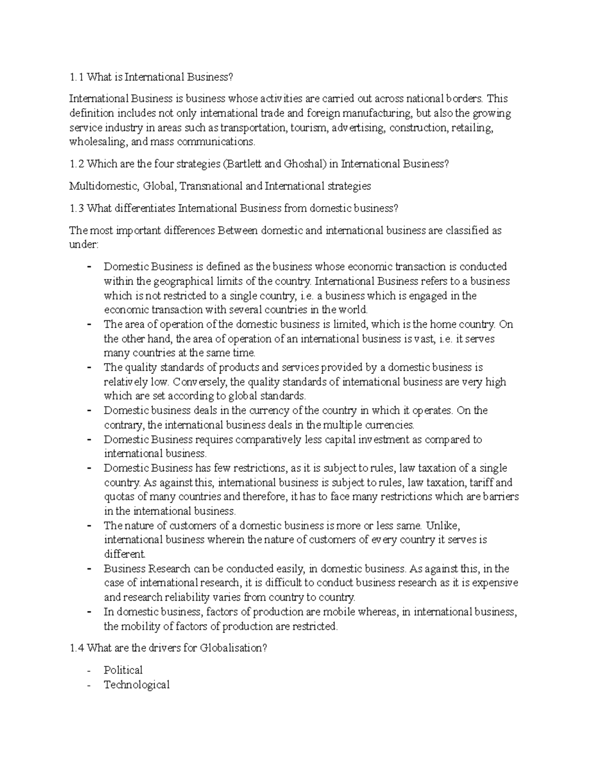 IB1 - International Business - 1 What is International Business ...