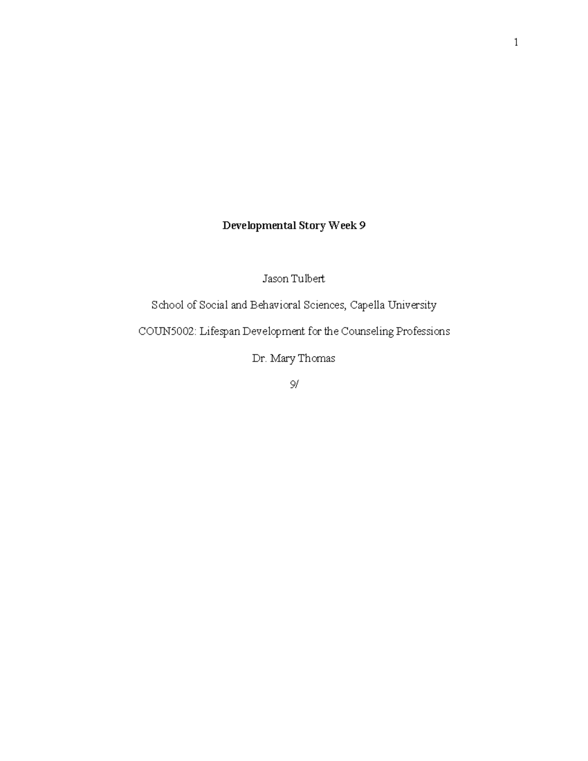 Cf developmental story template - Developmental Story Week 9 Jason ...