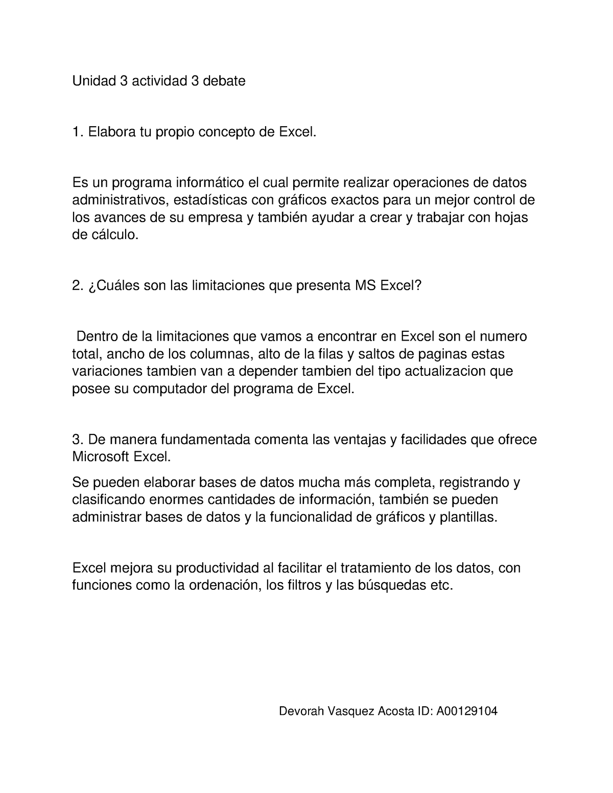 Unidad 3 Actividad 3 Debate - Unidad 3 Actividad 3 Debate Elabora Tu ...