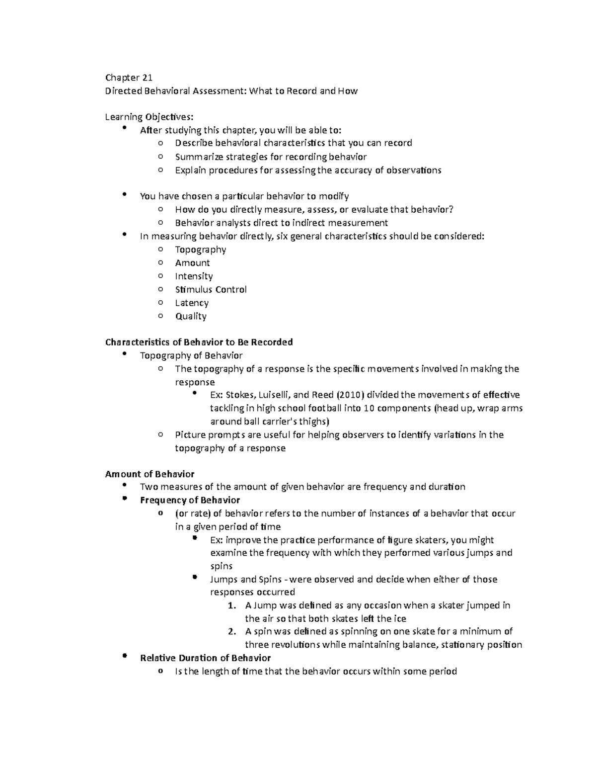 Behavior modification notes 5 - Chapter 21 Directed Behavioral ...