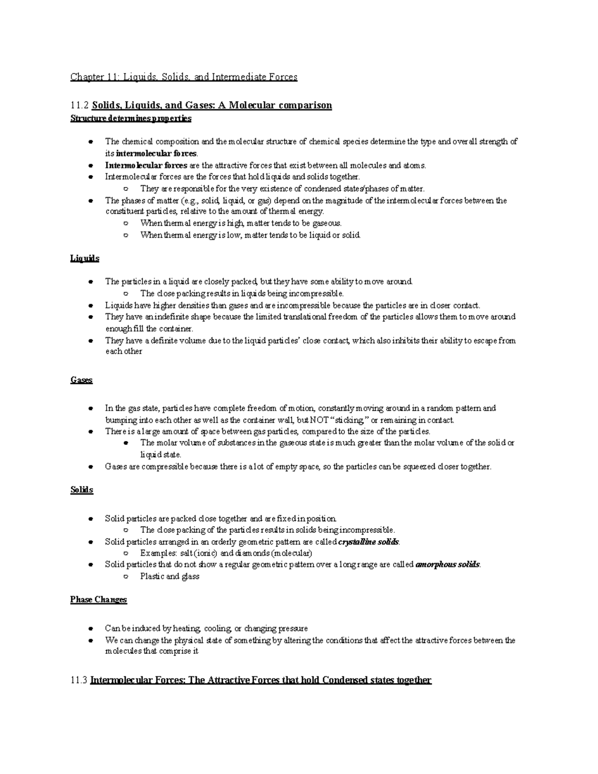 Chem Ch 11 Notes - CHEM110 - McGill - Studocu