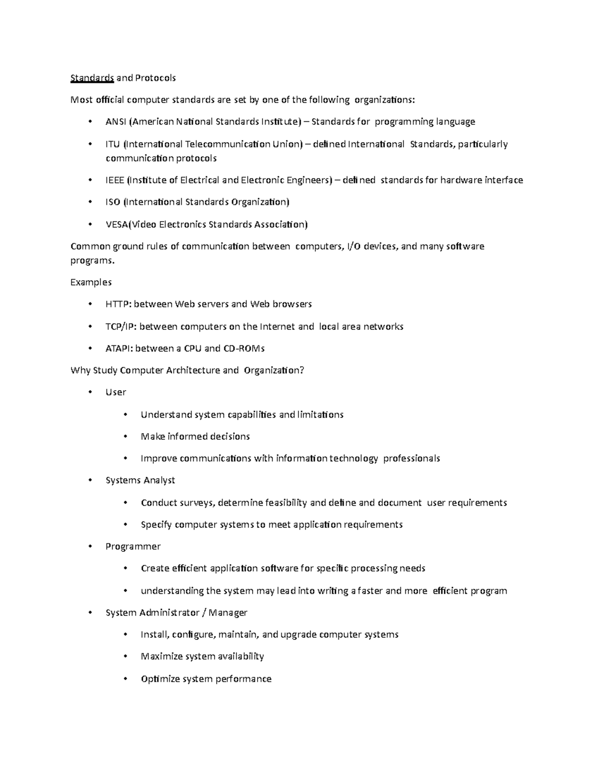 Standards and protocols - Standards and Protocols Most official ...