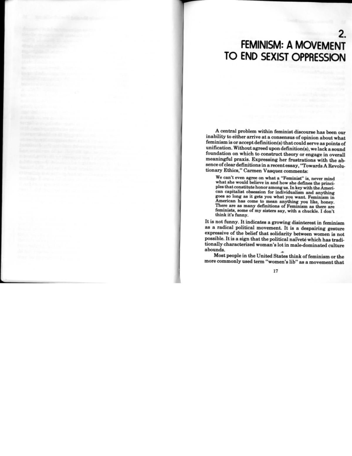 Bell hooks 2. FEMINISM A MOVEMENT TO END SEXIST OPPRESSION A central