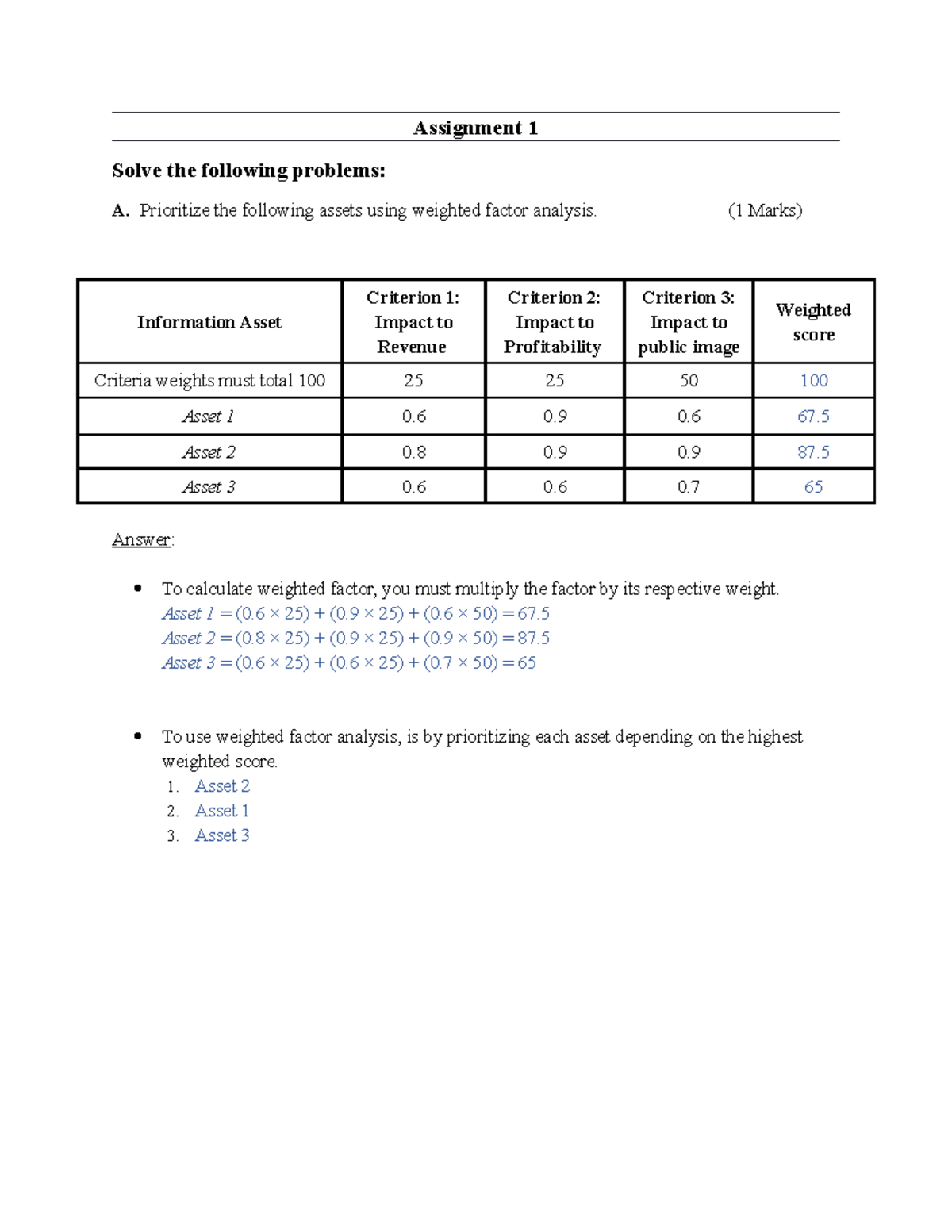 Assignment 1 about chapter 5 in the book - Assignment 1 Solve the ...