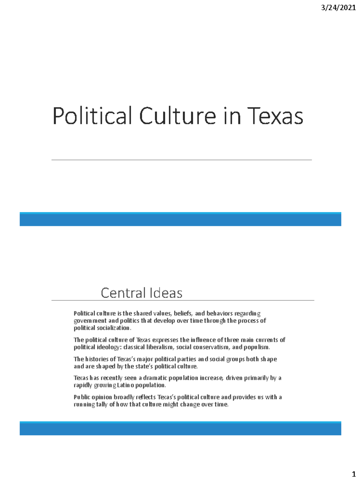 What Is Traditionalistic Political Culture In Texas