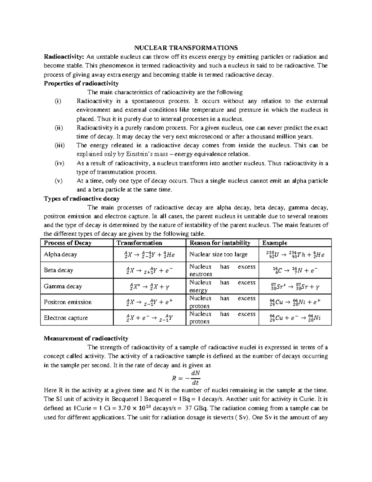 Nuclear Physics - It Is A Lecture Note - NUCLEAR TRANSFORMATIONS ...