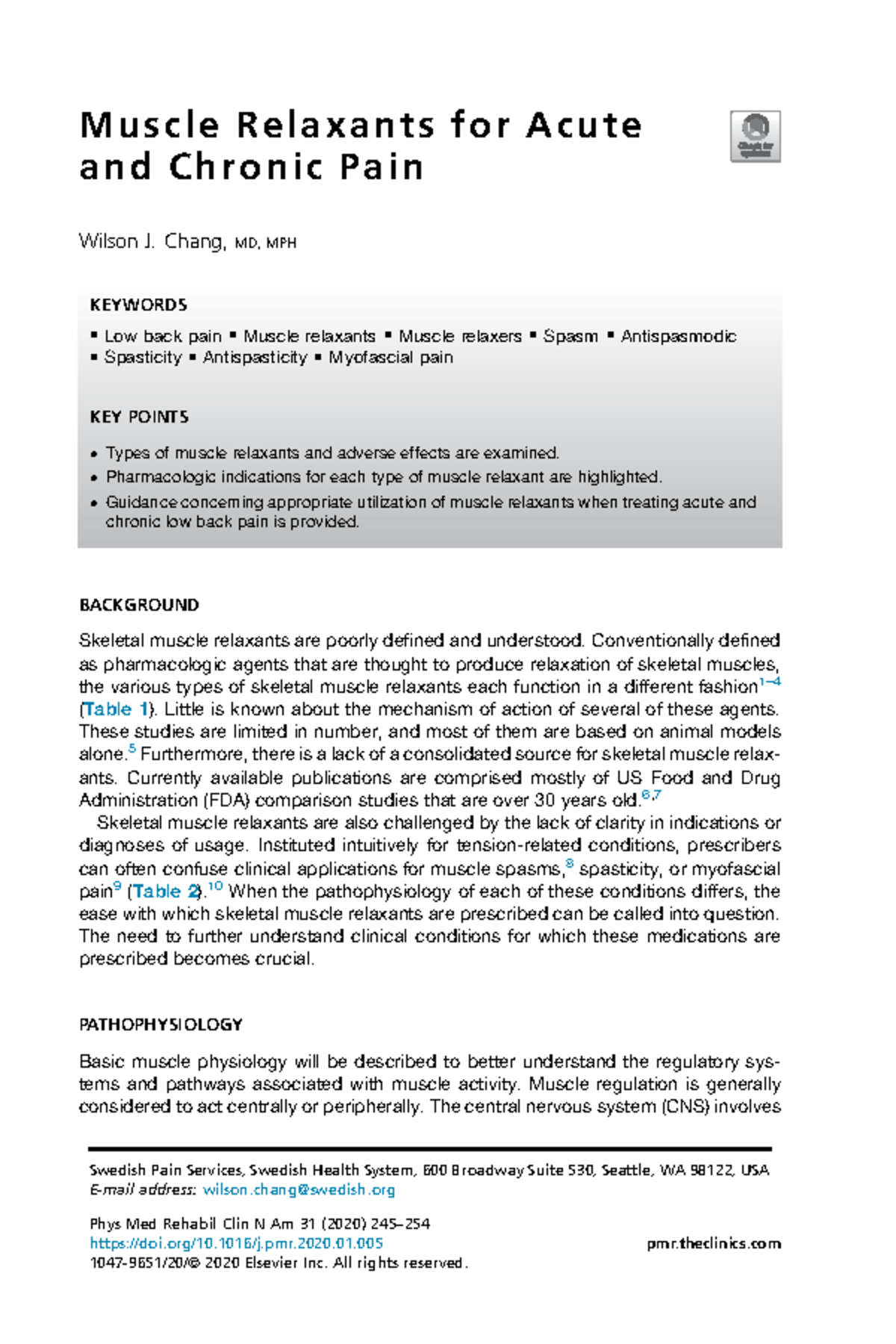 Muscle Relaxants for Acute - M u s c l e R e l a x a n t s f o r A c u ...
