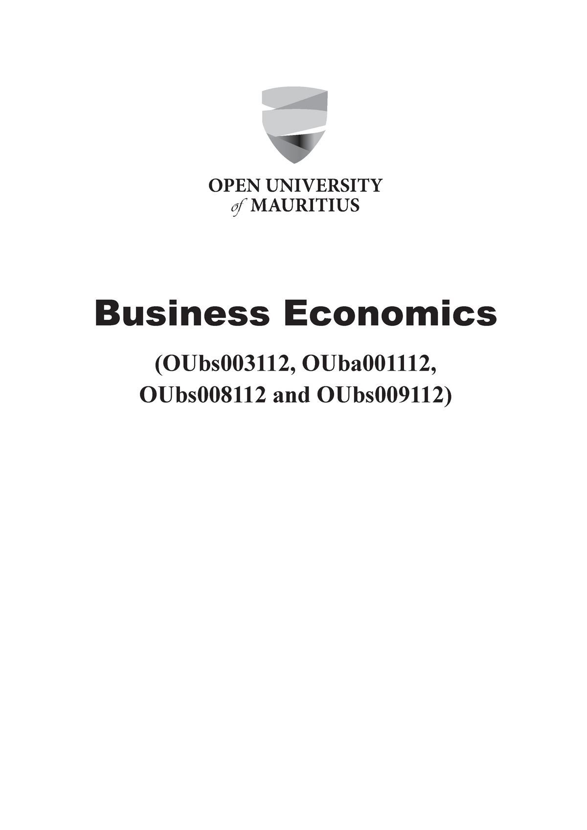 Business Economics - Business Economics (OUbs003112, OUba001112 ...