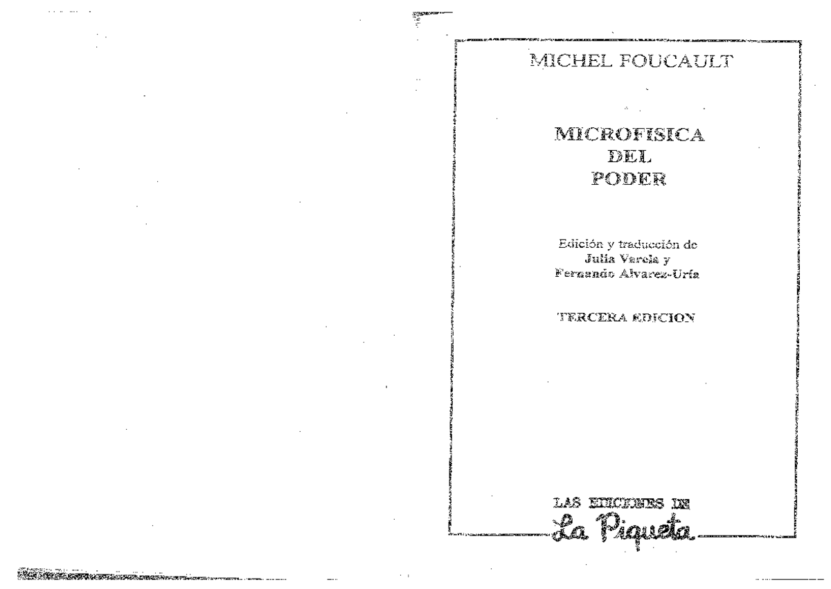 Foucault, M. - Microfísica del poder [curso 14-01-76] - MICHEL FOUCAULT ...