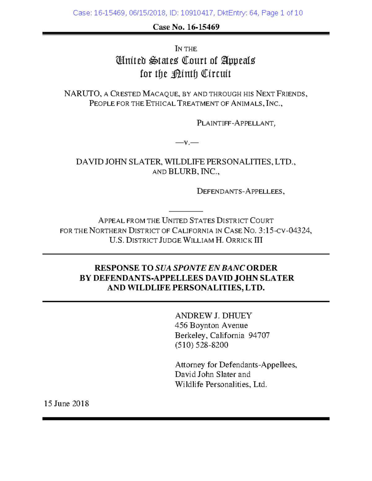 Slater Naruto no ijiokjlilnhojjiolkjb nono;l Case No. 16 IN THE United States Court of