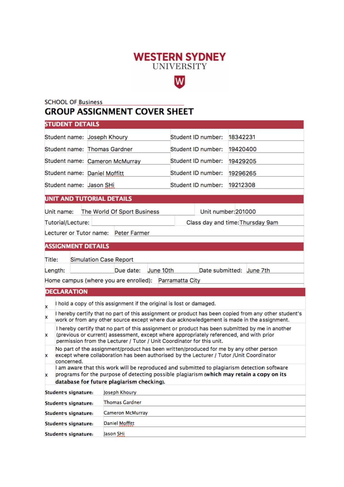 Simulation Case Reports - Duncastle United - SIMULATION CASE REPORTS ...