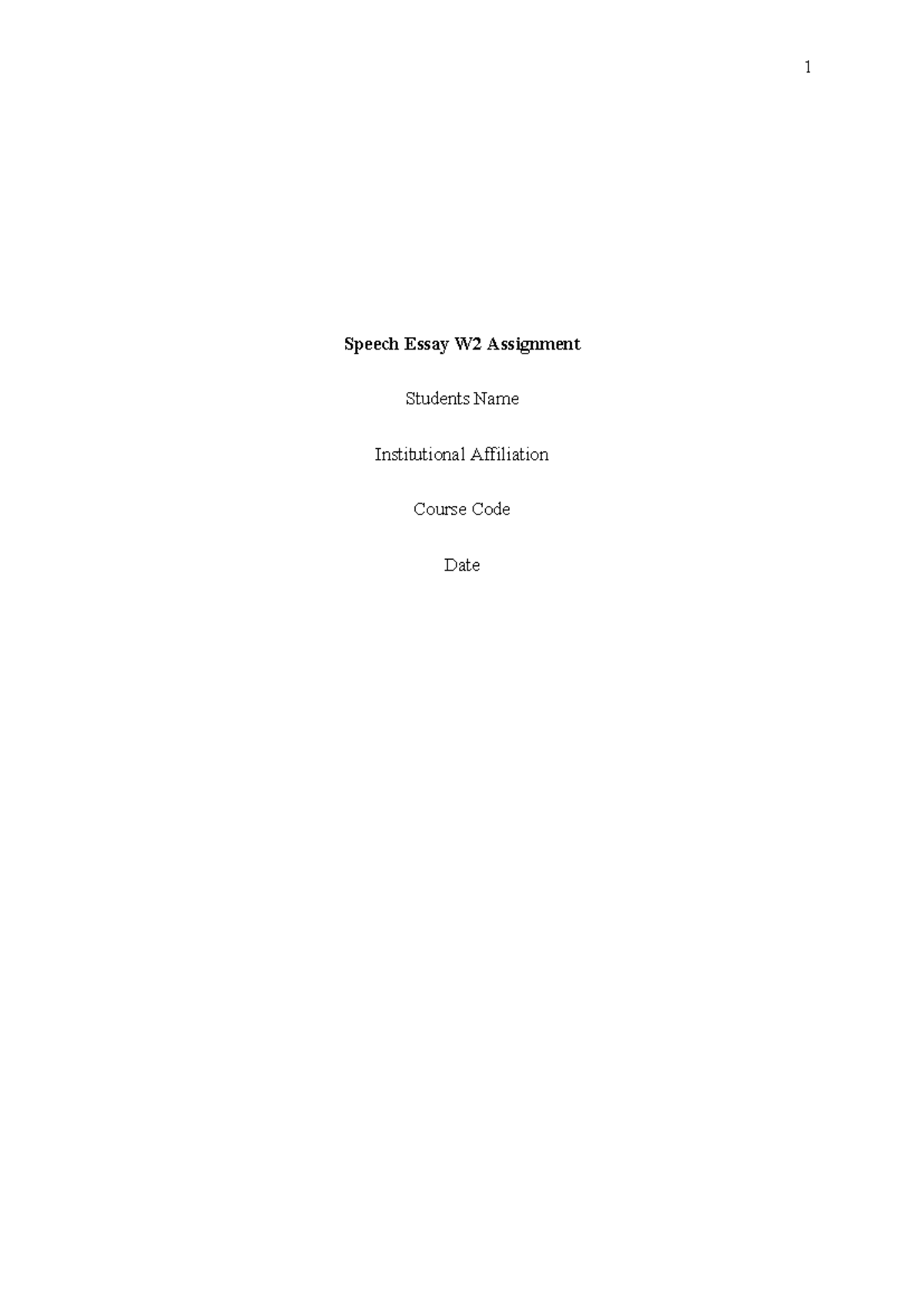 Order 5681288 Speech Essay W2 Assignment - Speech Essay W2 Assignment ...