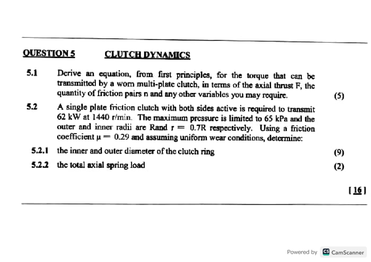 Hoisting and clutch questions MEMMI3A Studocu