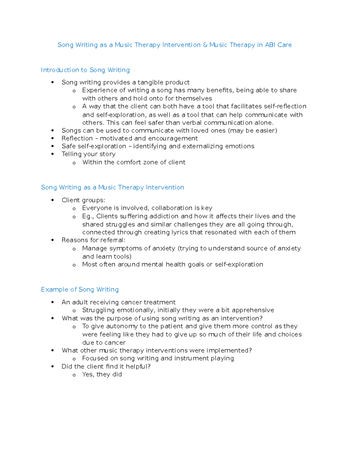 4 Song Writing as a Music Therapy Intervention - This can ...