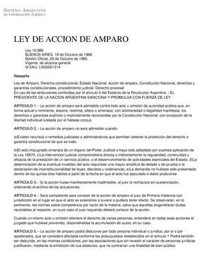 Ley de amparo nacional argentina