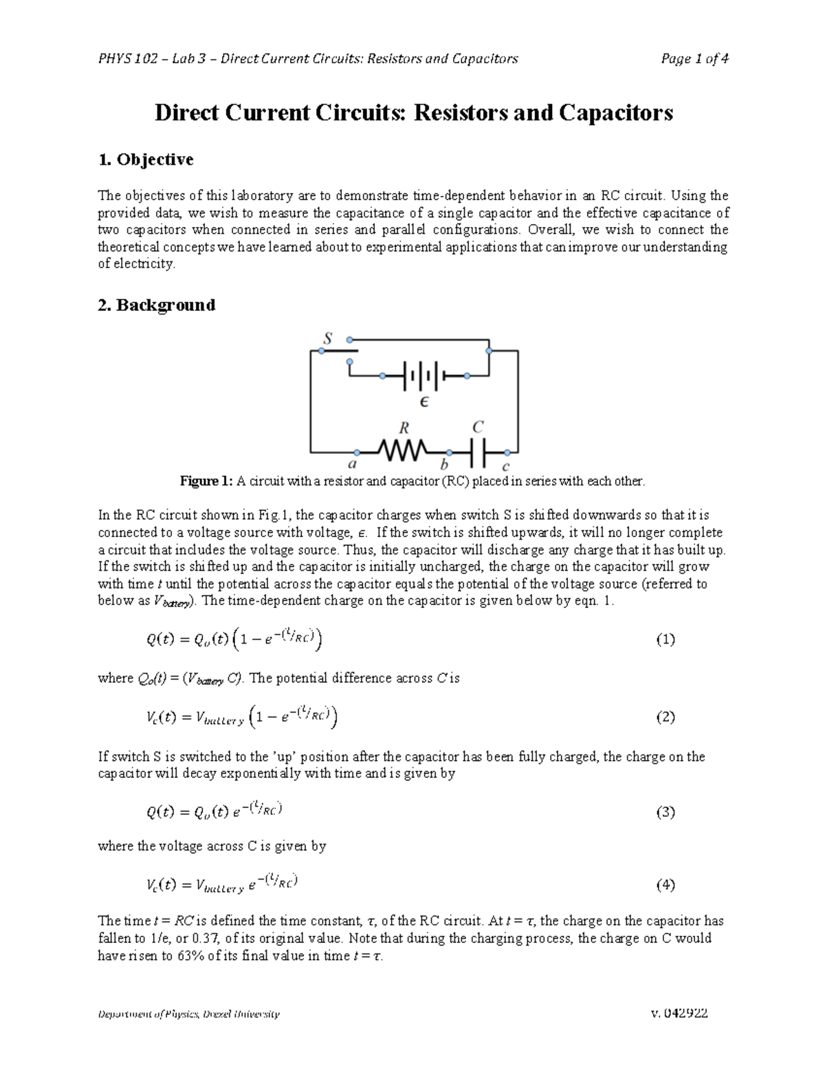 Direct Current Circuits Resistors and Capacitors 042922 Direct