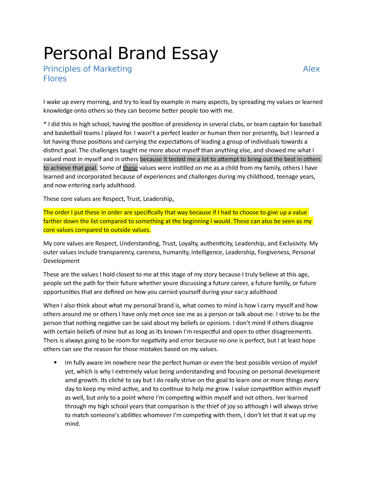 personal branding essay