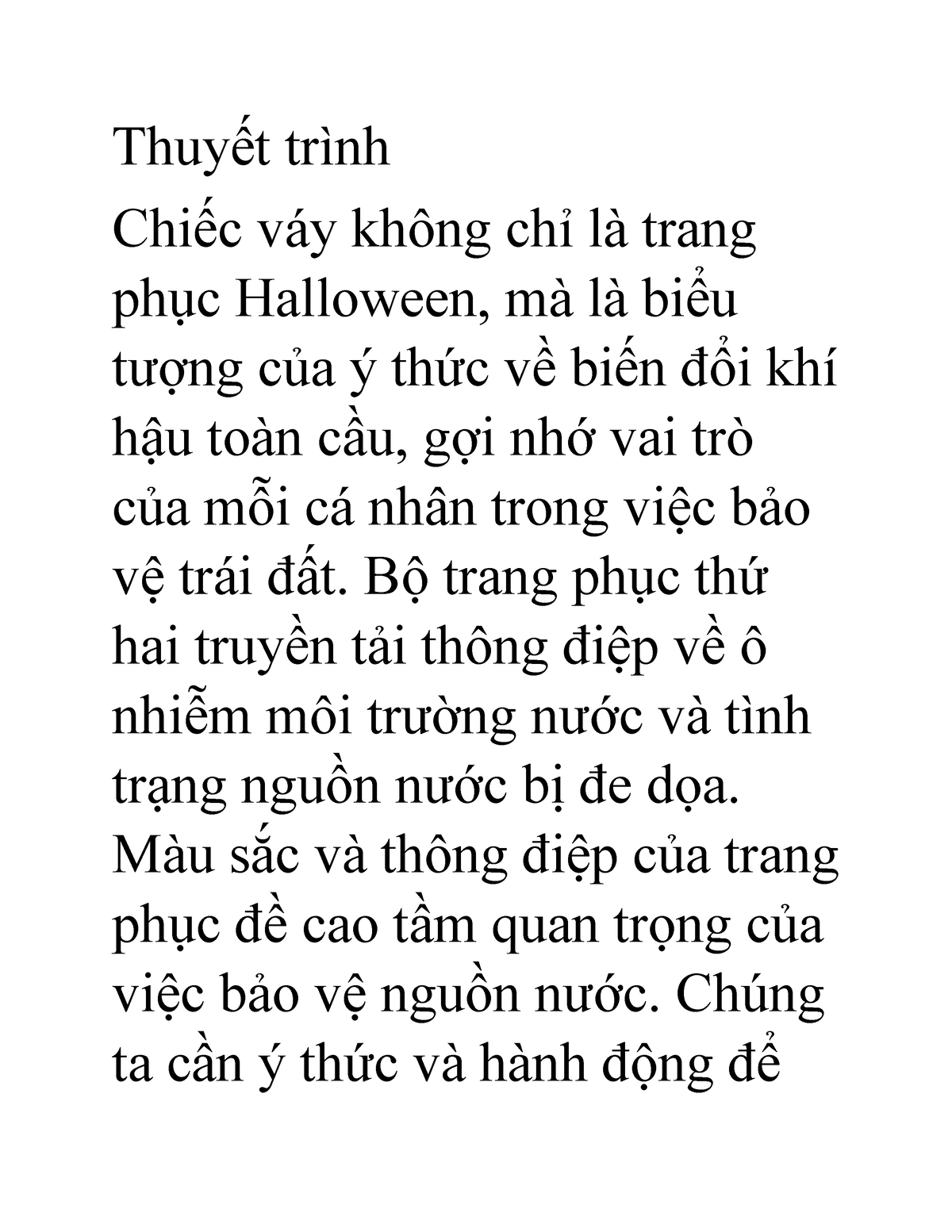 BÀi- Thuyét- Trình - Bâhh - Thuyết Trình Chiếc Váy Không Chỉ Là Trang 