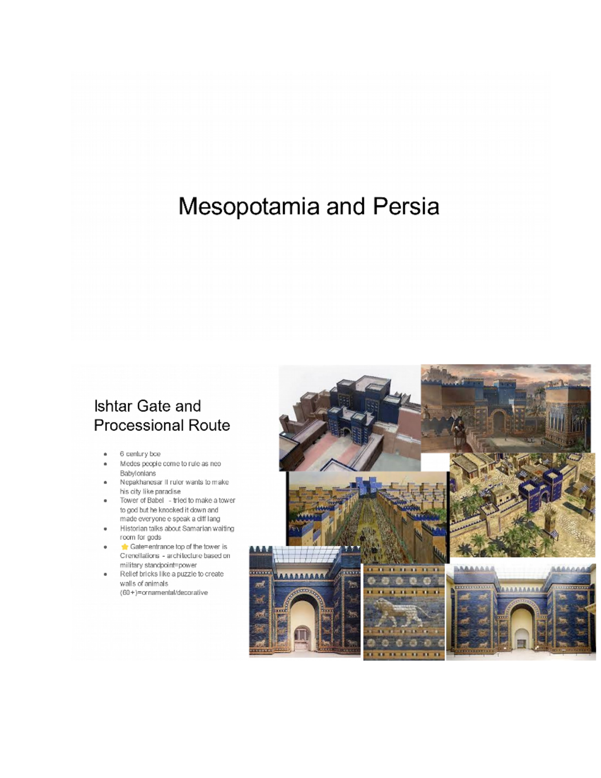 CH 1- Mesopotamia And Persia PART 2 - ARH 2050 - Studocu