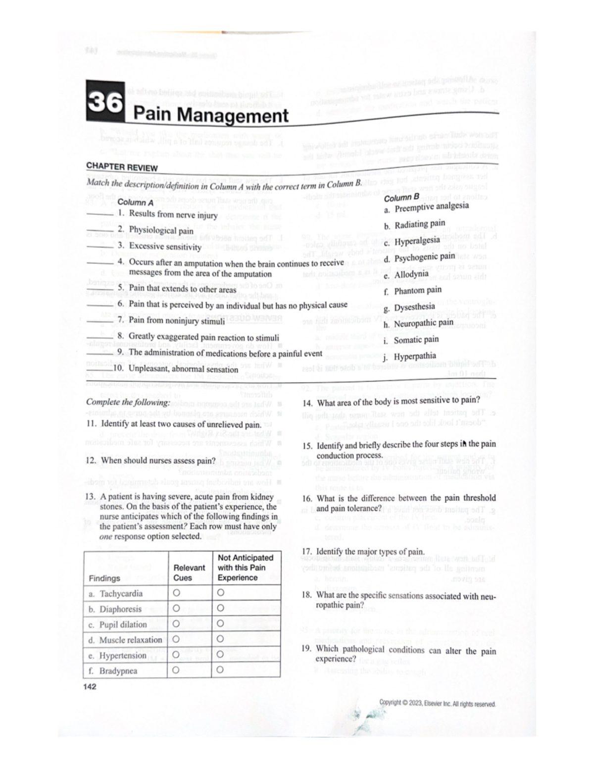 Ch.36 Pain Management - Practice review questions - 36 Pain Management ...