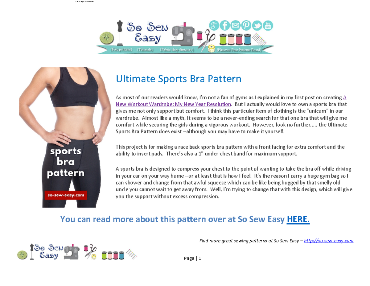 Ultimate Sports Bra Pattern Craftsy 1 - Find more great sewing patterns ...