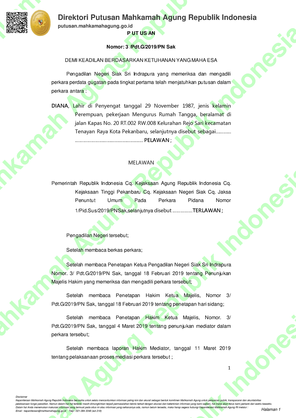 Putusan 3 Pdt - None - Mahkamah Agung Republik Indonesia Mahkamah Agung ...