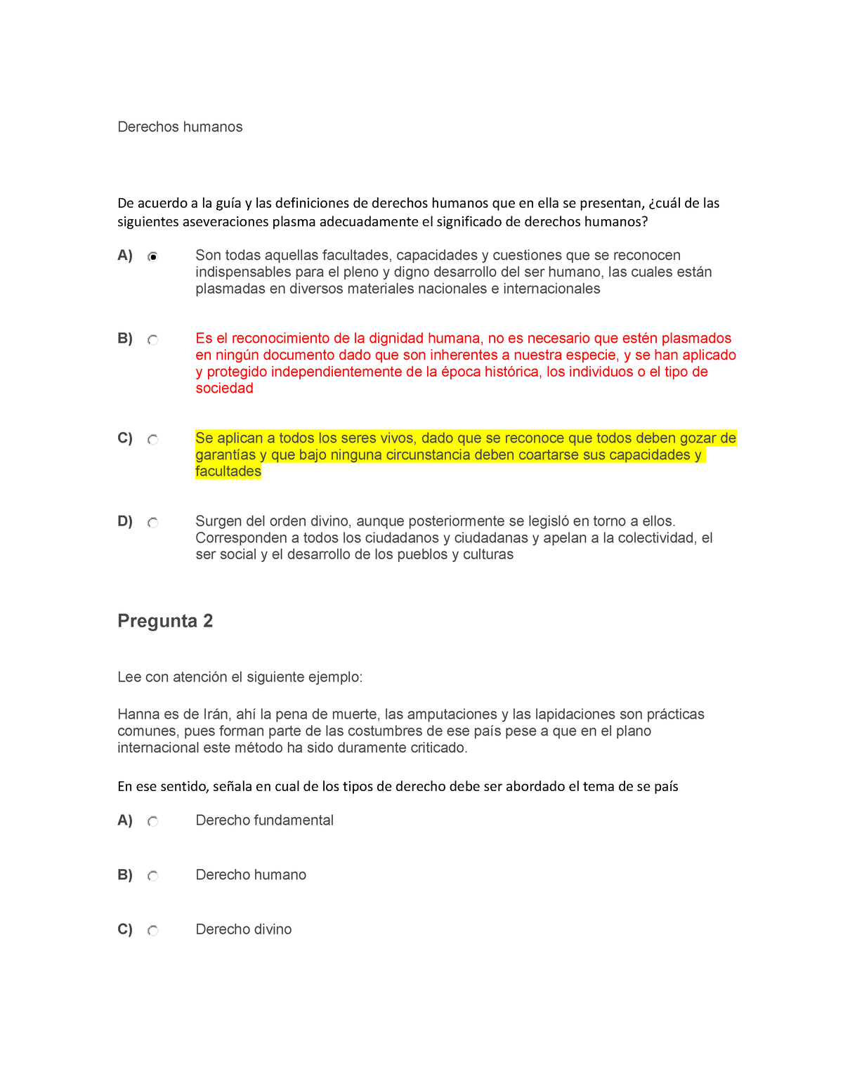 Preguntas De Derecho - Derechos Humanos De Acuerdo A La Guía Y Las ...