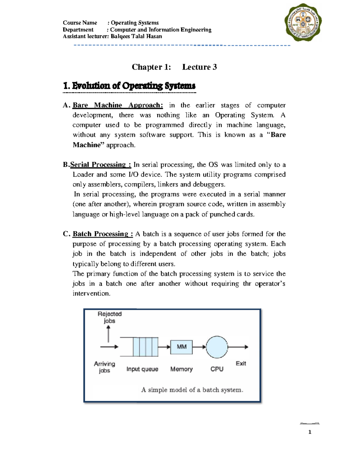 batch processing operating system