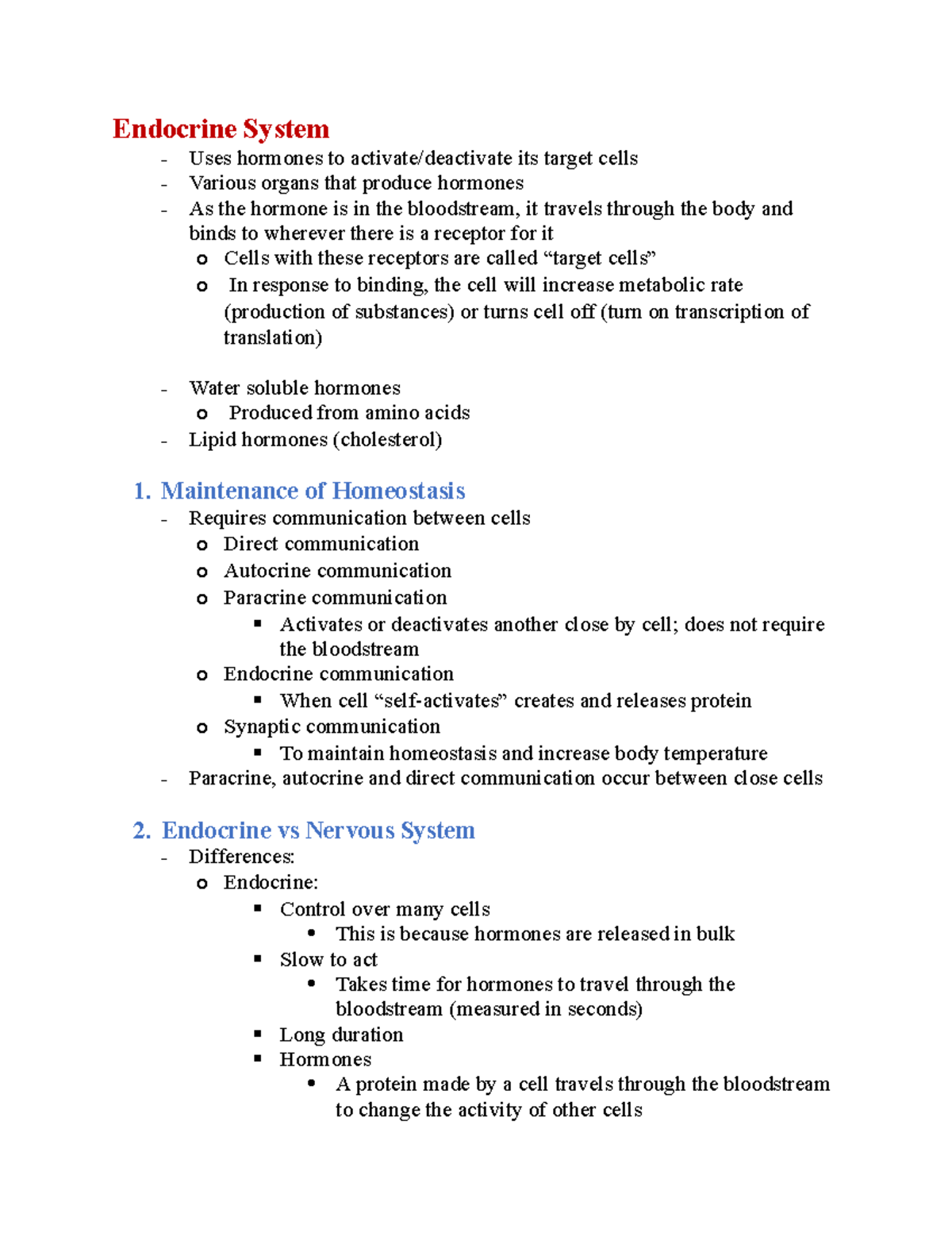 Endocrine Lecture - Endocrine System Uses hormones to activate ...