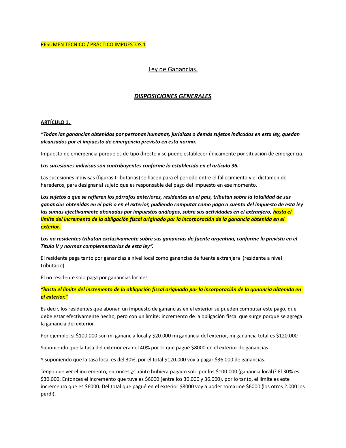 Ley Ganancias Apuntes Resumen T Cnico Pr Ctico Impuestos Ley De Ganancias Disposiciones