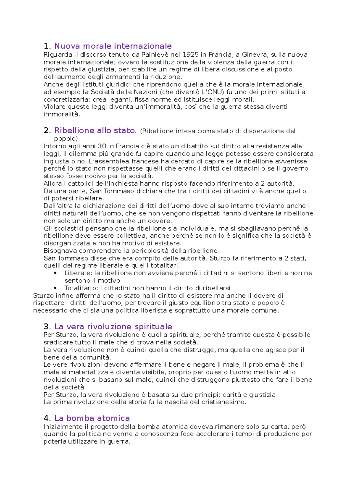 Riassunto Saggi "Sulle questioni sociali" Luigi Sturzo - 1 morale ...