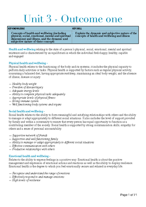 HHD UNIT 3 & 4 Jacaranda textbook notes - Health and Human Development ...