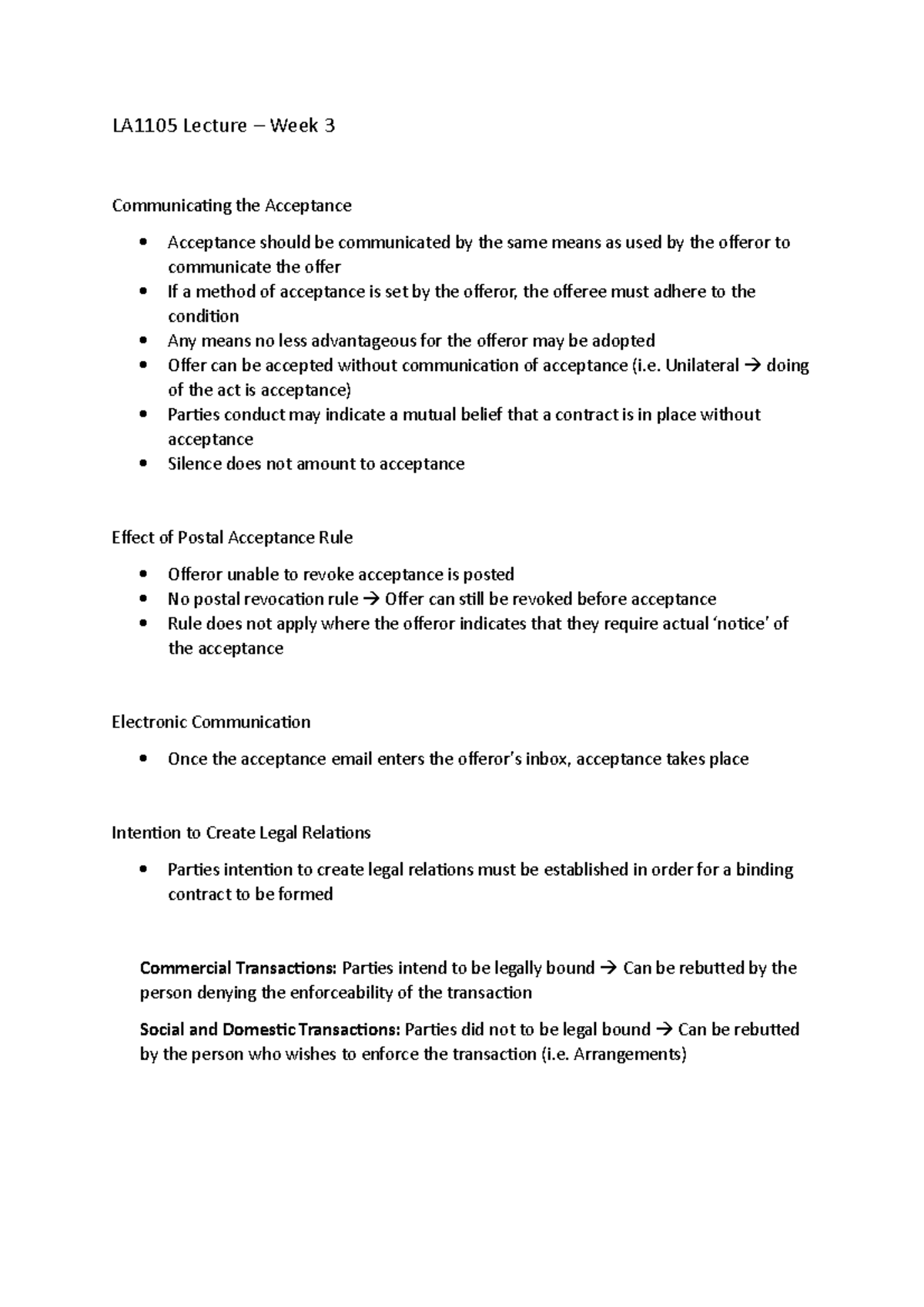 Week 3 - Lecture Notes - LA1105 Lecture – Week 3 Communicating the ...