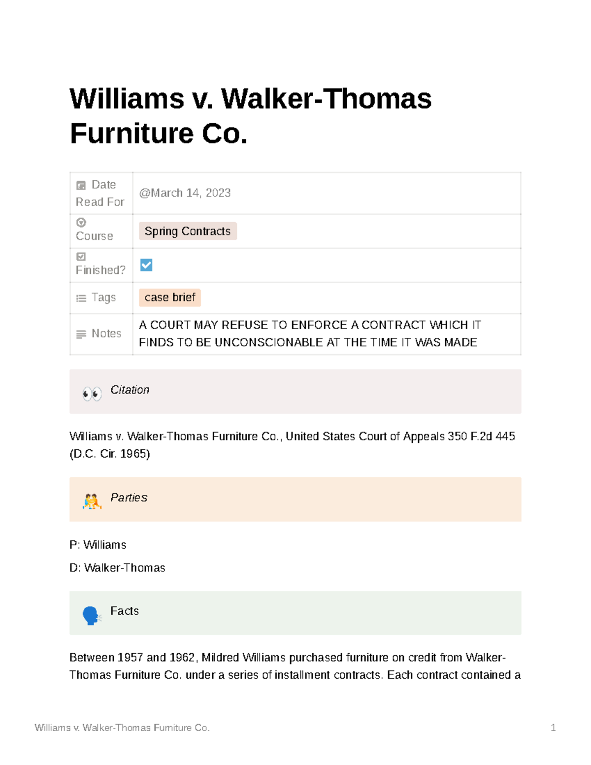 Williams v. WalkerThomas Williams v. WalkerThomas Furniture Co