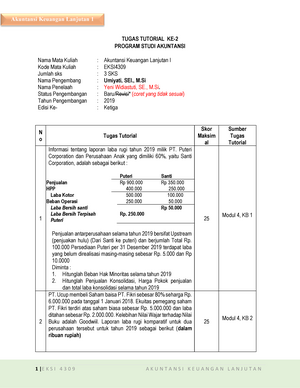 Soal Tugas 3 Pengantar Akuntansi - TUGAS TUTORIAL KE- PROGRAM STUDI ...