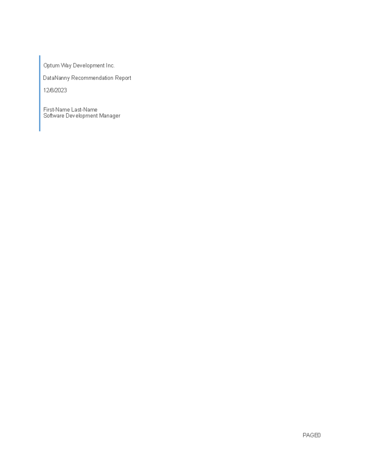 7-1 Project 2 Written Portion - Optum Way Development Inc. DataNanny ...
