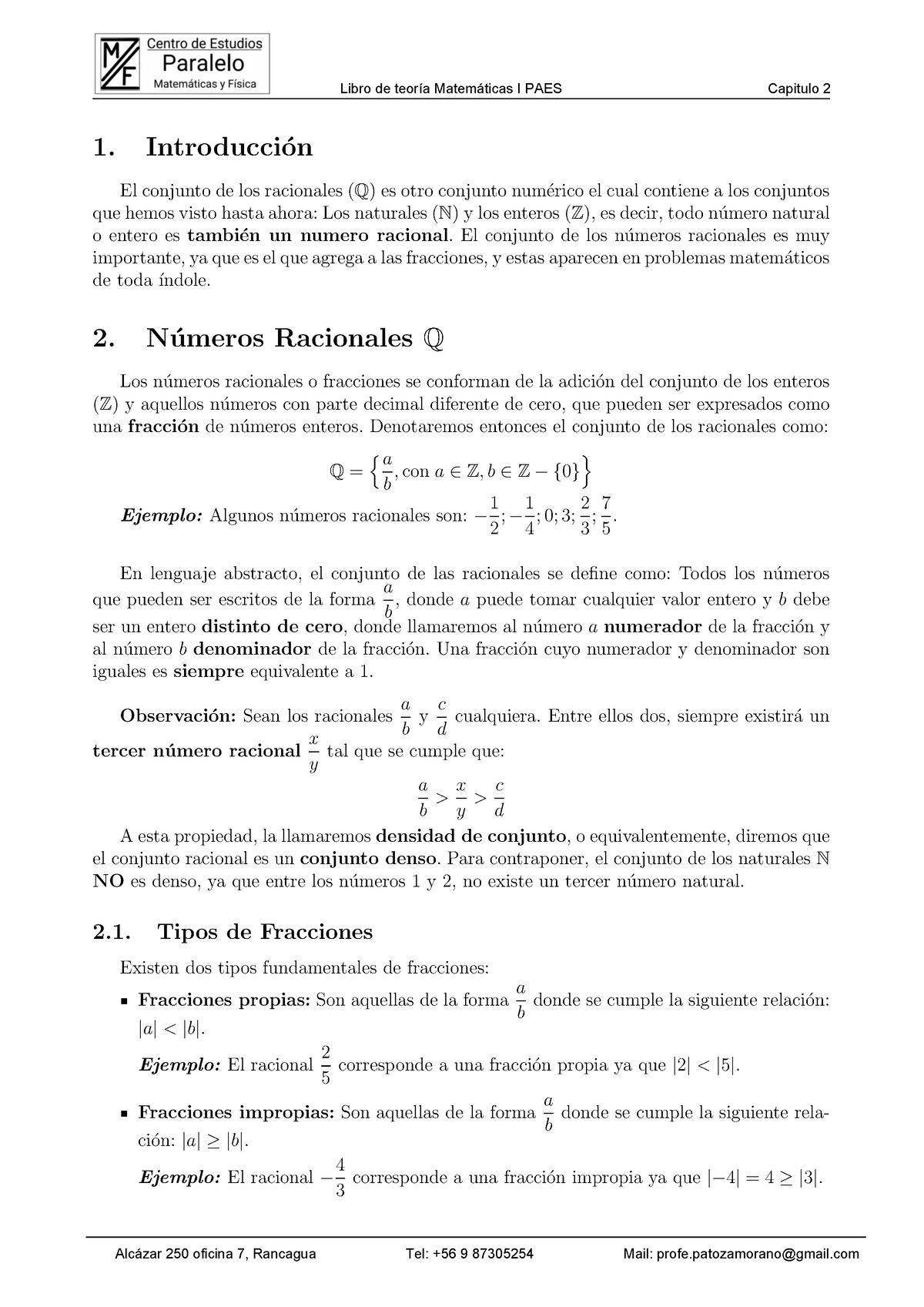 Libro De Teoría M1 Capitulo 2 - 1. Introducci ́on El Conjunto De Los ...