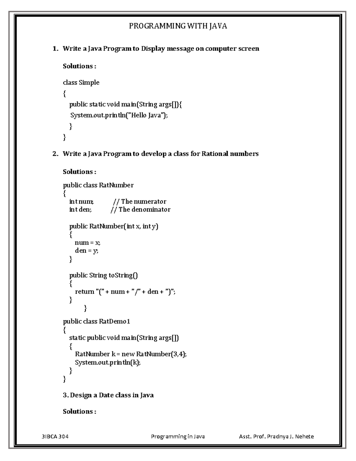 Practical Journal With Solutions Java - 1. Write A Java Program To ...