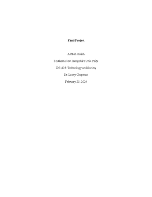 Module 3-2 - Jedadiah Brown IDS 403: Technology and Society Module 3-2 ...