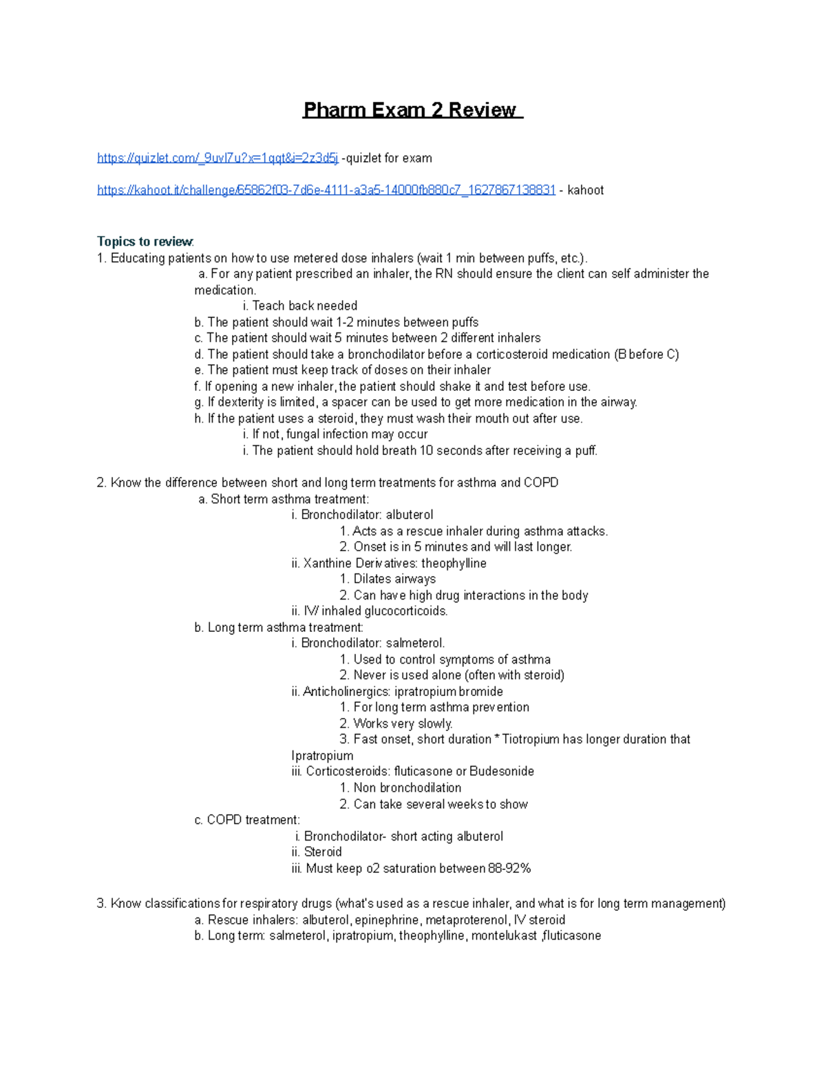 Pharm Exam 2 Review - Pharm Exam 2 Review Quizlet/_9uvl7u?x=1qqt&i ...