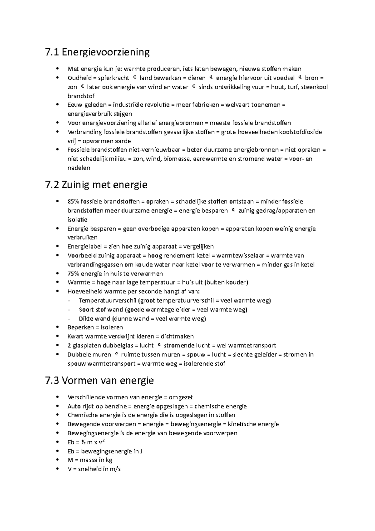 Natuurkunde Samenvatting Vwo 3 Banas Hoofdstuk 7 - 7 Energievoorziening ...