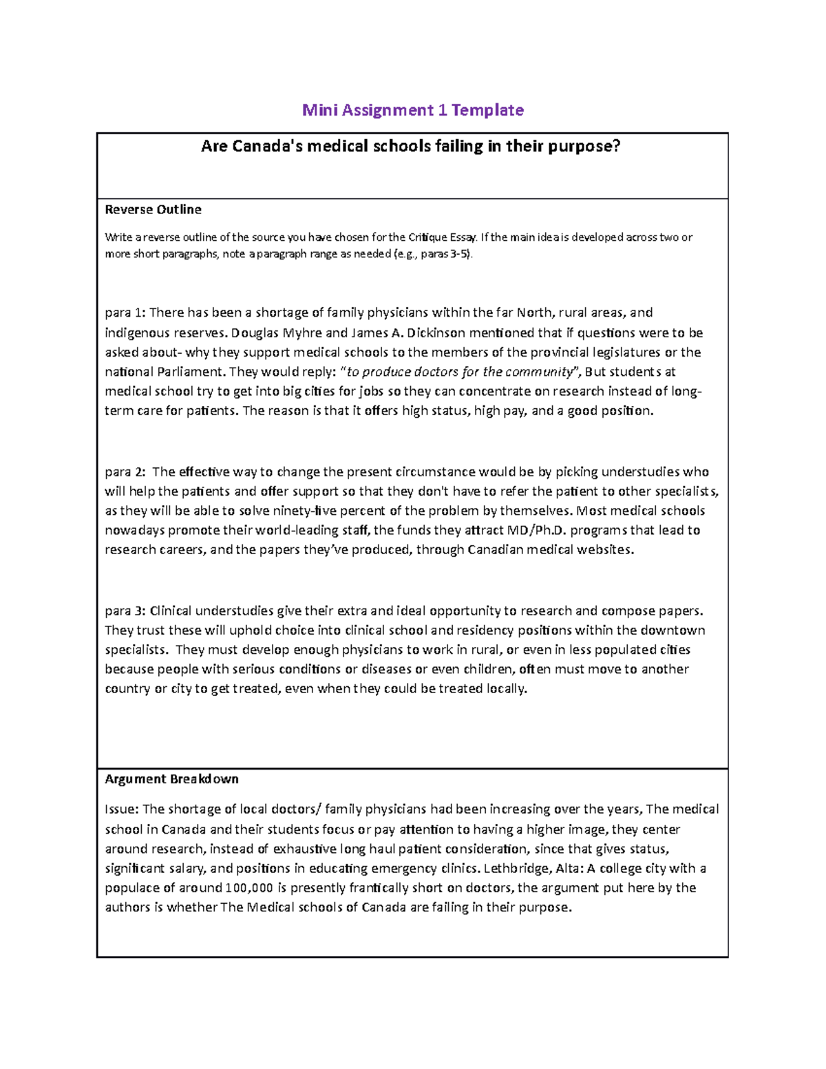 Mini Assignment 1 reupload - Mini Assignment 1 Template Are Canada's ...
