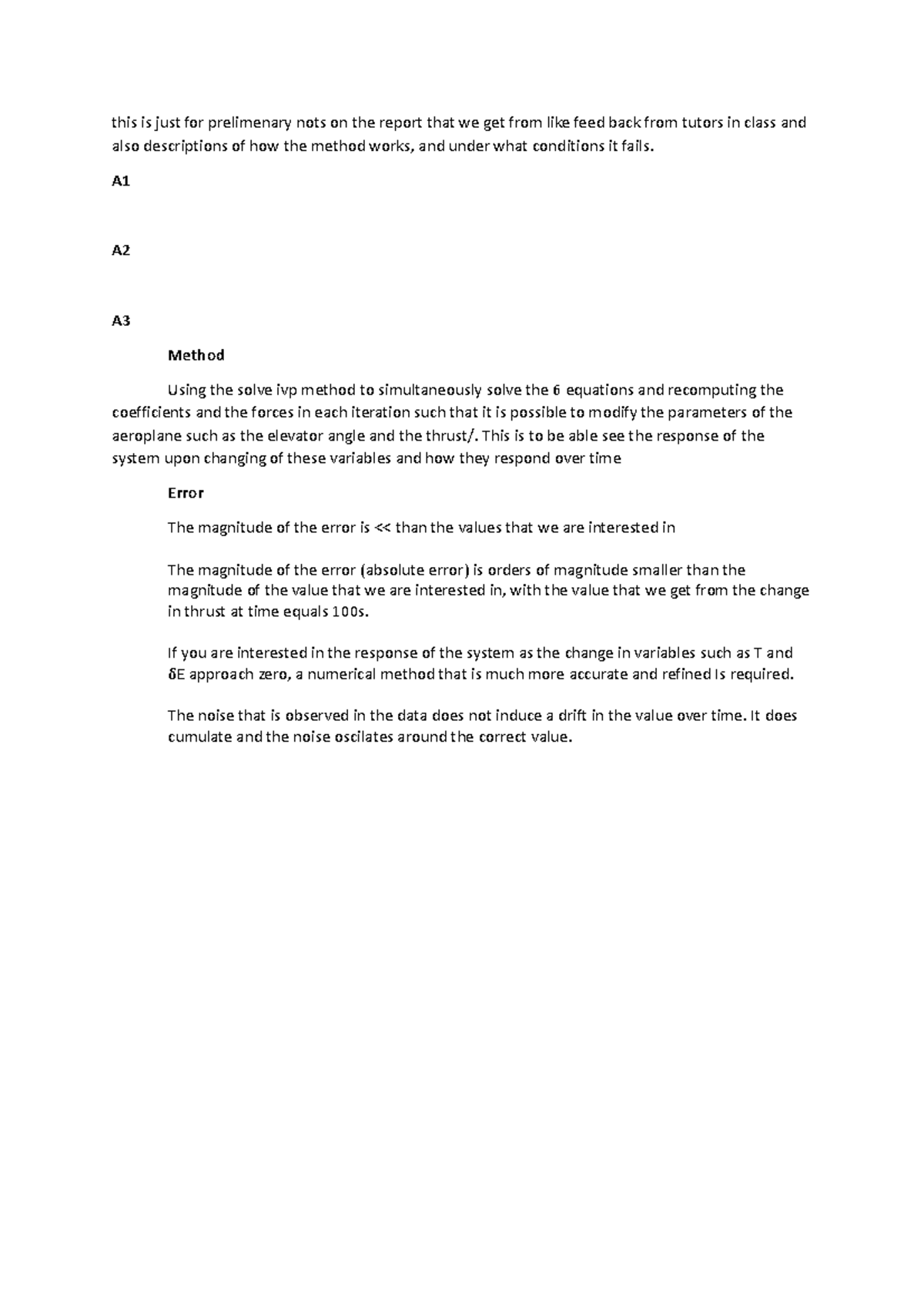 Quick notes for the Project report - this is just for prelimenary nots ...