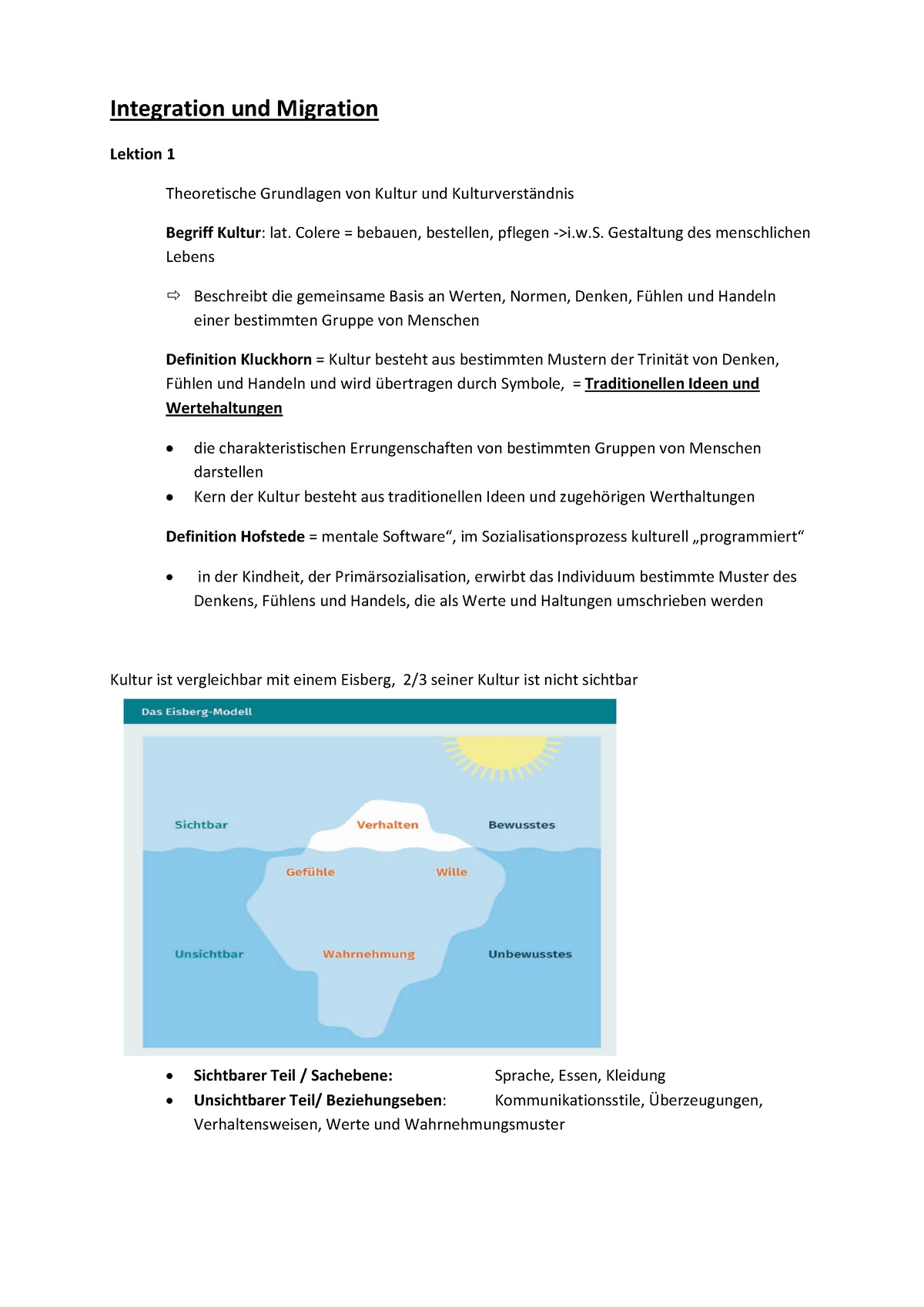 Intergration Und Migration Zusammenfassung I - Migration Und ...