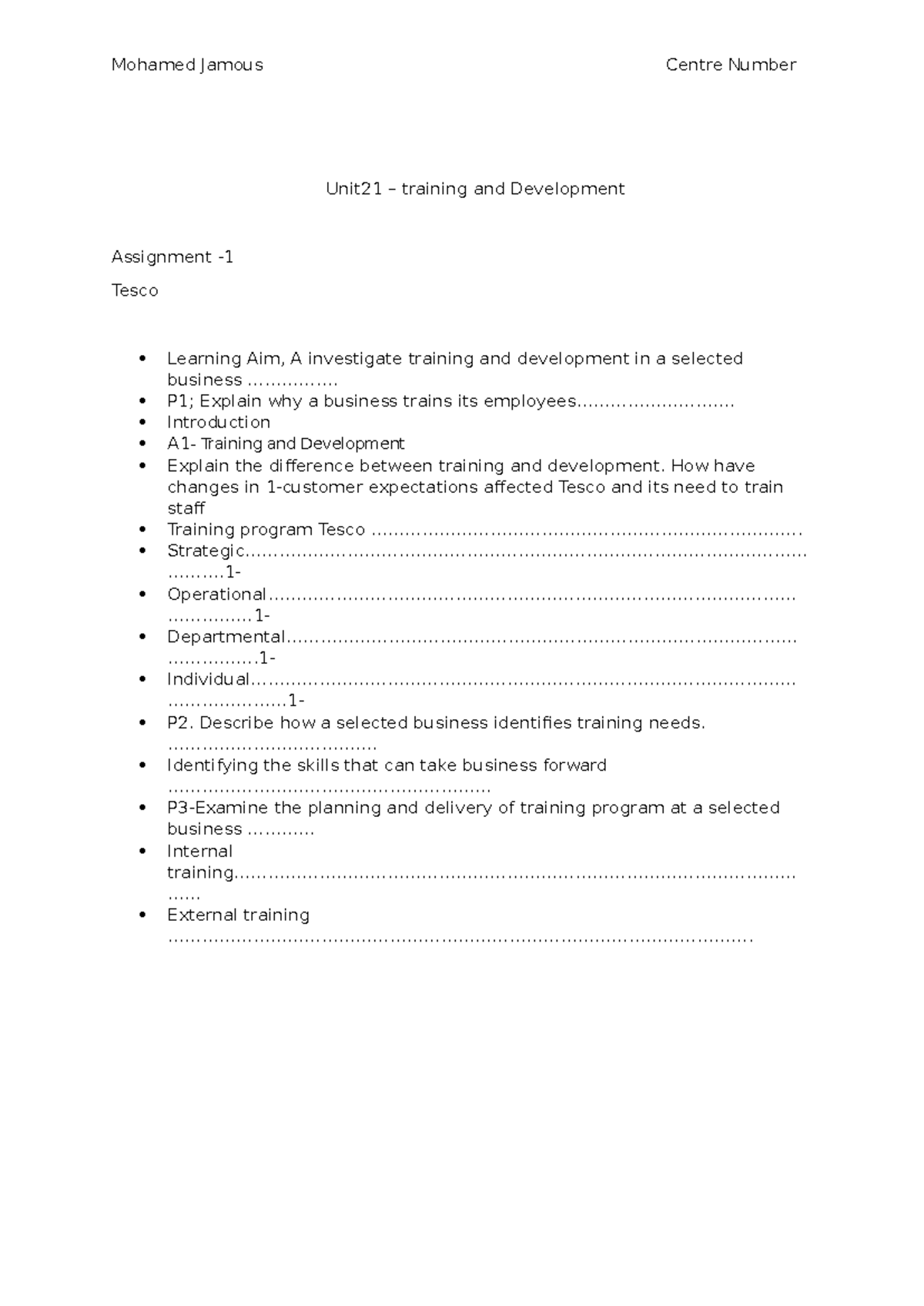 8888 - NNNNNNNNNNNNN - Unit21 – training and Development Assignment ...