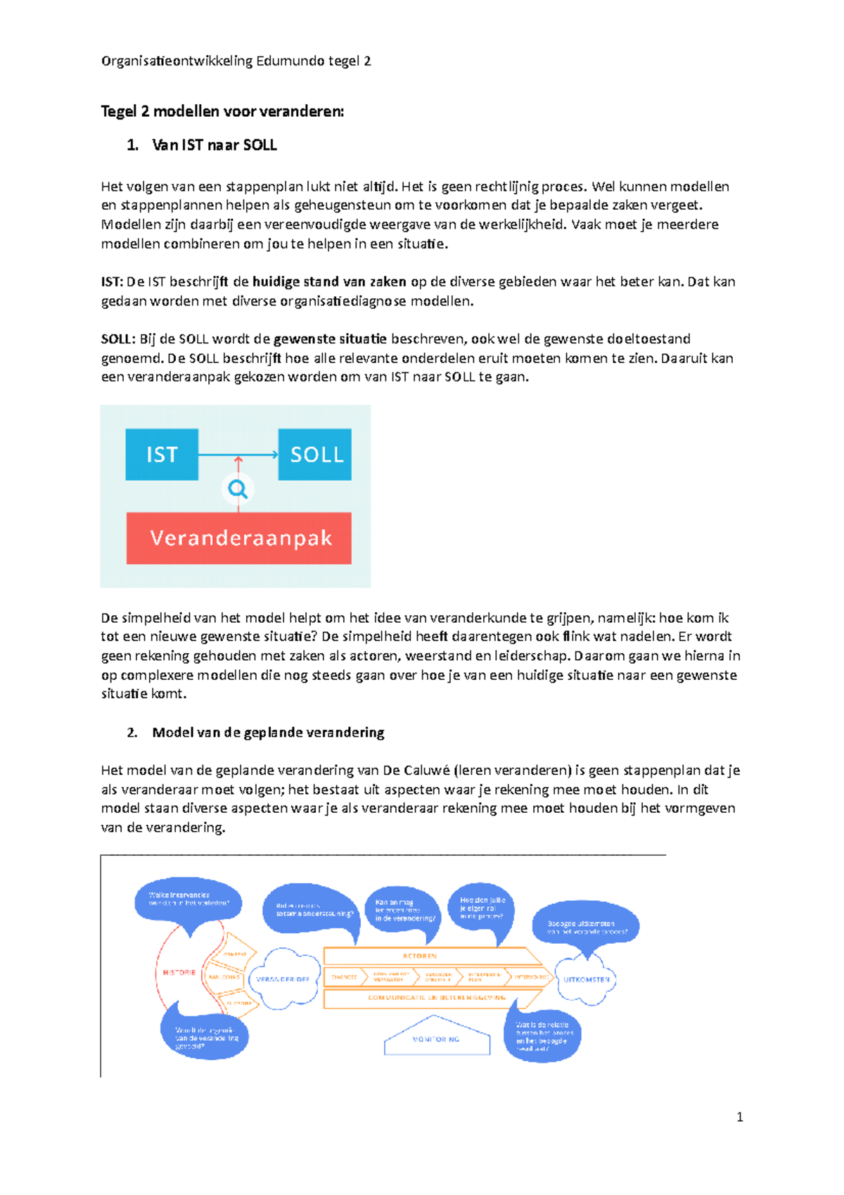 Organisatieontwikkeling Edumundo Tegel 1 + 2 - Van IST Naar SOLL Het ...