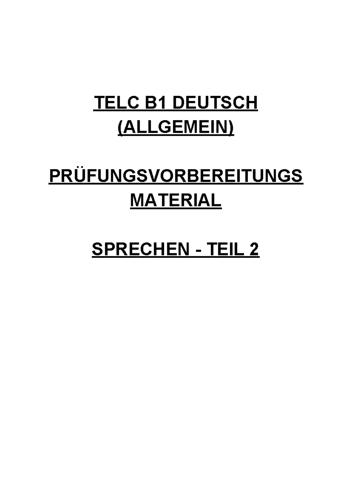 Telc B1 Modelltest 2 TELC Deutsch B1 Sprechen Teil 2 - TELC B1 DEUTSCH (ALLGEMEIN